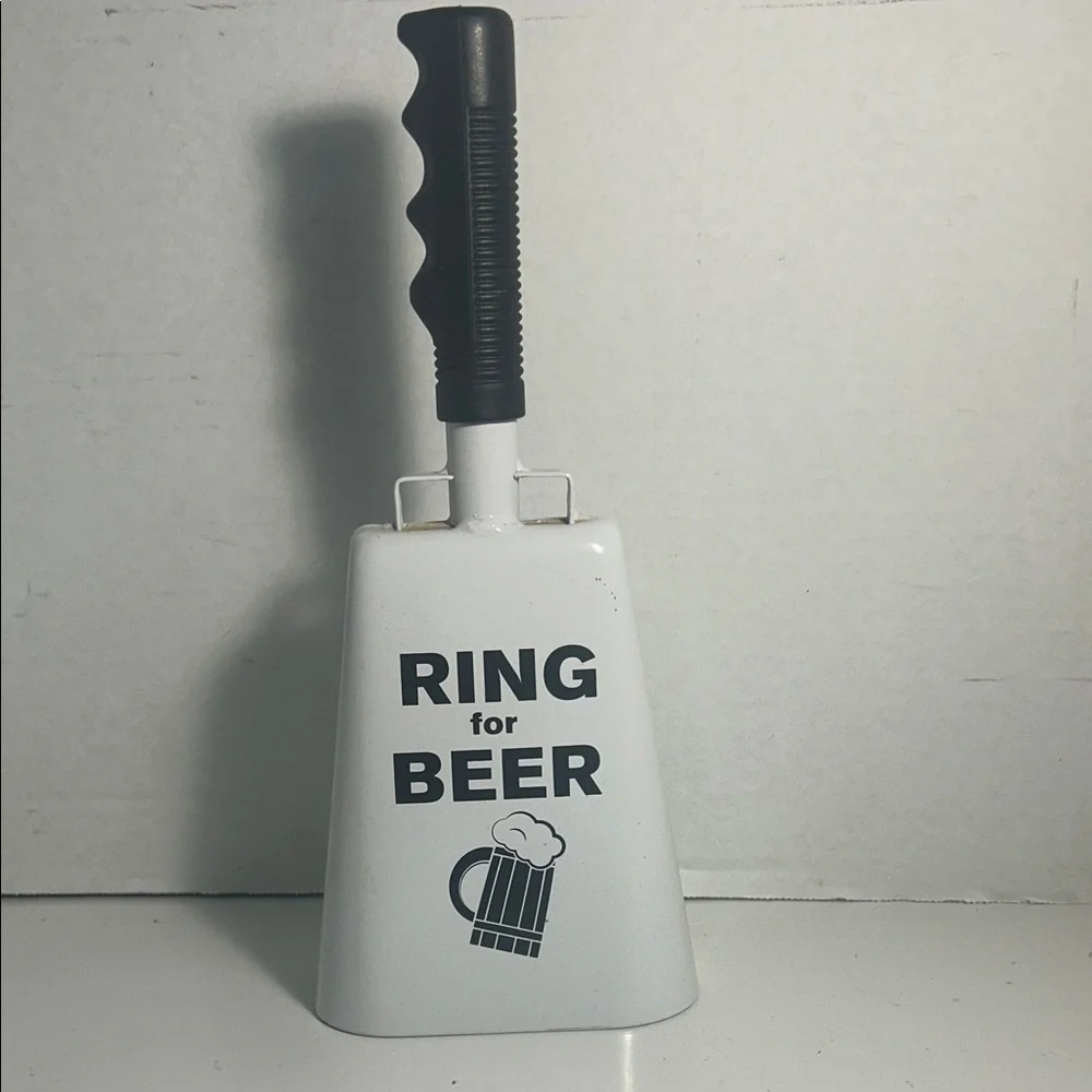 Ring for Beer Party Cowbell - White 11 inch